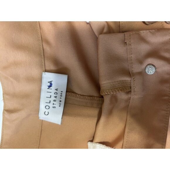 Collina Strada Brown Golden Ruched Cropped Contemporary Pants Sz 30 Inches - Picture 6 of 7